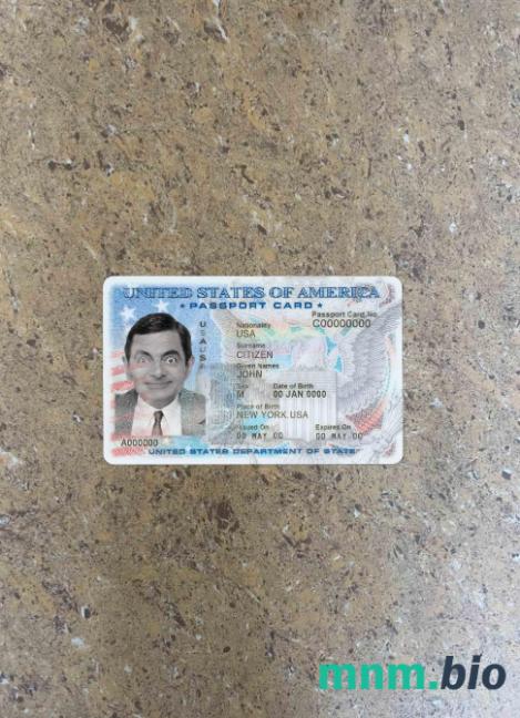 USA paszport karta ID fotowygląd szablon PSD